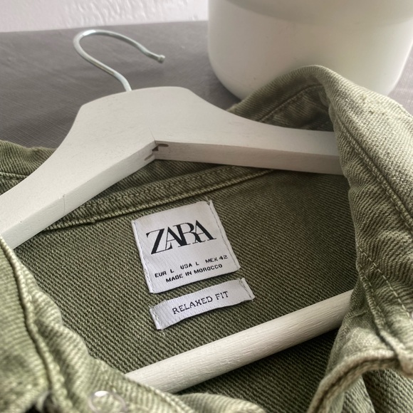 Khaki denim jacket Zara, - Picture 2 of 6